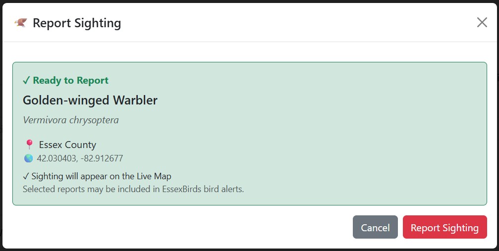 Wildlife report form
